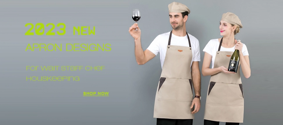 Europe America new design long halter apron for waiter chef housekeeping work apron