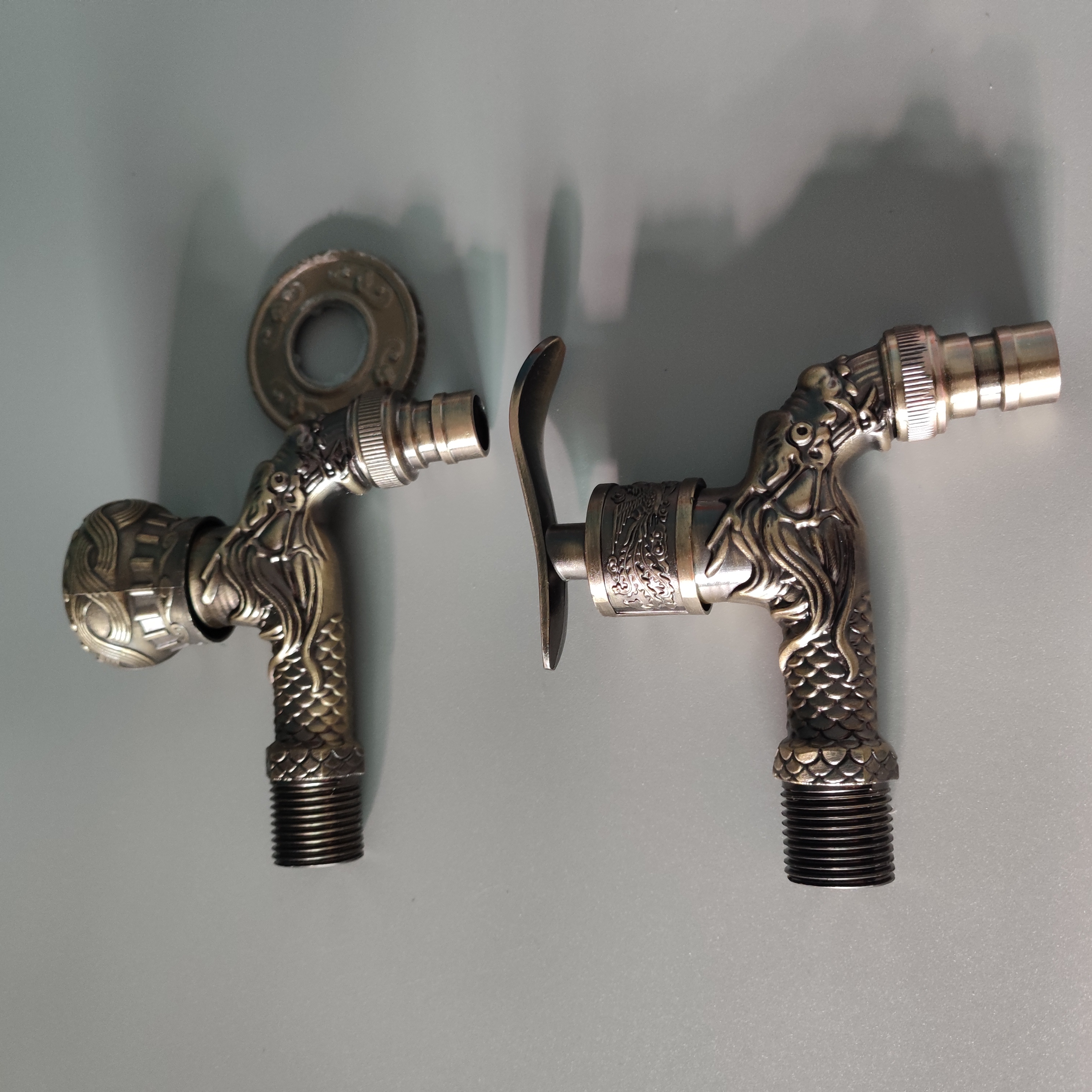 G1/2 dragon pattern metal alloy sink fast on tap garden faucet